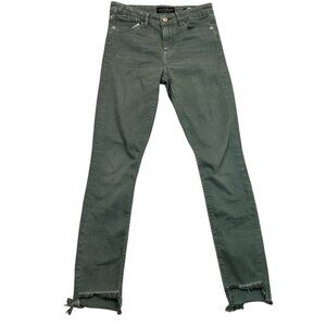 Lucky Brand Womens Jeans Size 4/56 Ava Skinny Ankle Frayed Hem Green Casual